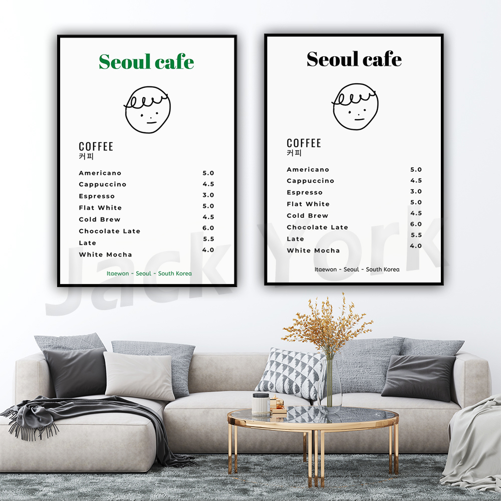 서울 카페 프린트 월 아트 프린트 한국 포스터, 도시  - Korean Arts And Lifestyle 리뷰 및 가격
